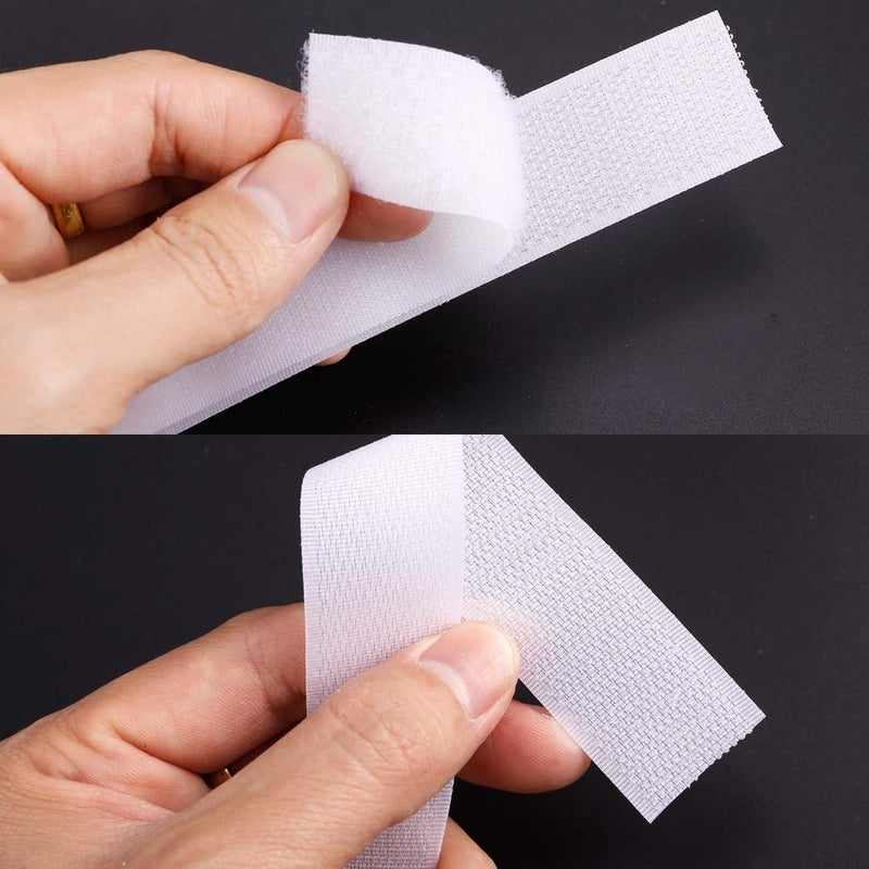 IHKFILAN 1'' Width x 10Meters Length White Sew On Hook and Loop Tape Fastening Nylon Fabric Tape (White, 1 Inch x 10 Meters) - Image 3